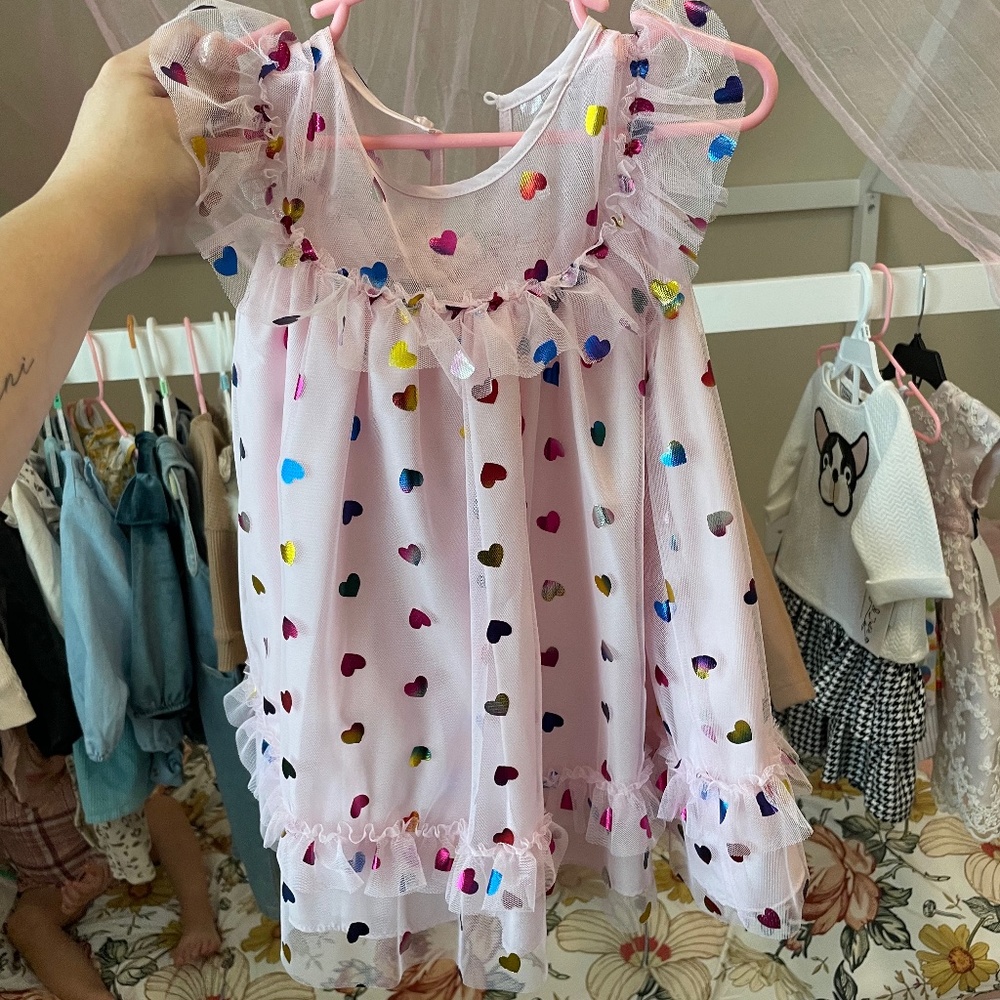 Pippa & Julie Malinda pink foil dress